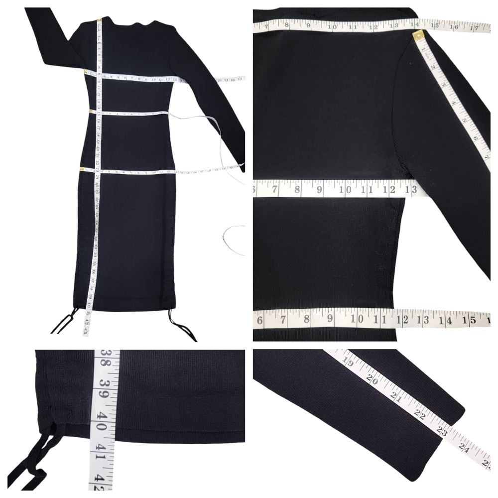 Lioness Black Military Minds Ruched Mini Dress Long Sleeve Bodycon Women… - Picture 15 of 17